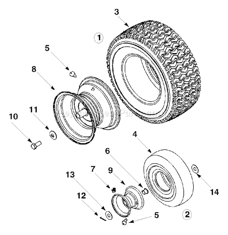 Page P Diagram and Parts List for 2002 Yard Man Lawn Tractor